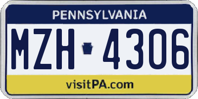 PA license plate MZH4306