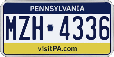PA license plate MZH4336