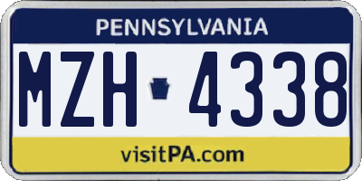 PA license plate MZH4338