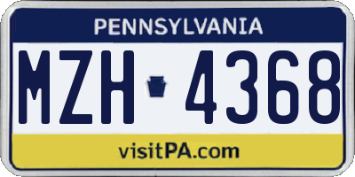 PA license plate MZH4368