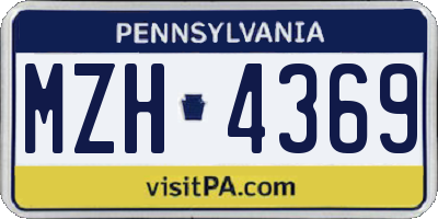 PA license plate MZH4369