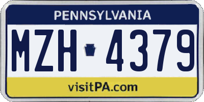 PA license plate MZH4379