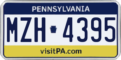 PA license plate MZH4395