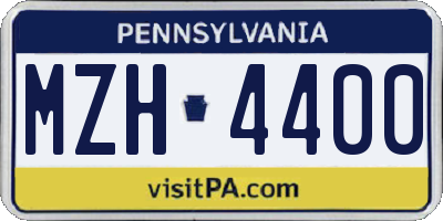 PA license plate MZH4400