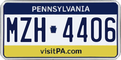 PA license plate MZH4406