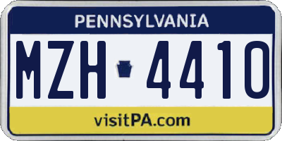 PA license plate MZH4410