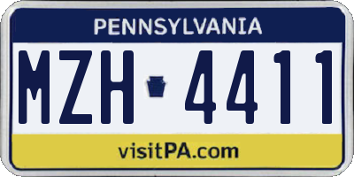 PA license plate MZH4411