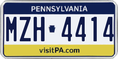 PA license plate MZH4414