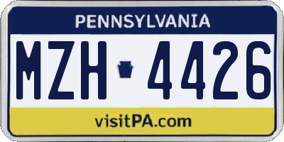 PA license plate MZH4426