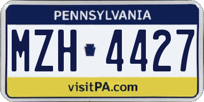 PA license plate MZH4427