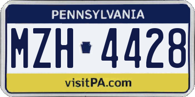 PA license plate MZH4428