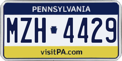 PA license plate MZH4429