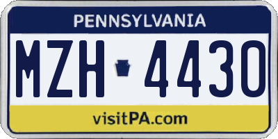 PA license plate MZH4430