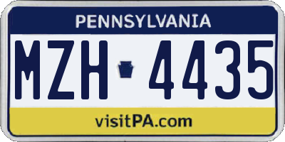 PA license plate MZH4435