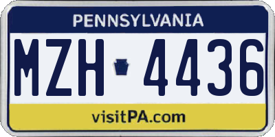PA license plate MZH4436