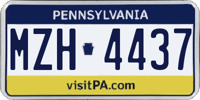 PA license plate MZH4437