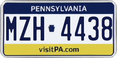 PA license plate MZH4438