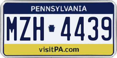PA license plate MZH4439