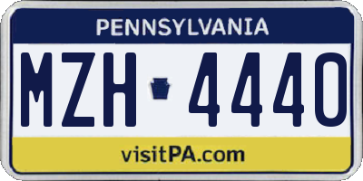PA license plate MZH4440