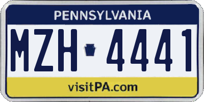 PA license plate MZH4441