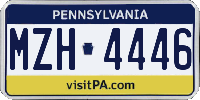 PA license plate MZH4446
