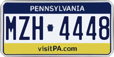 PA license plate MZH4448