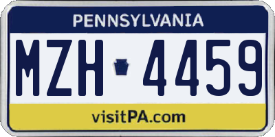 PA license plate MZH4459