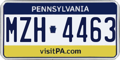 PA license plate MZH4463