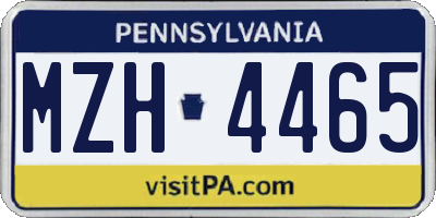 PA license plate MZH4465