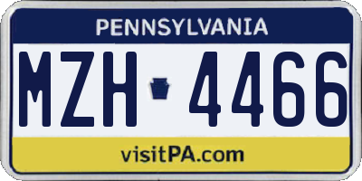 PA license plate MZH4466