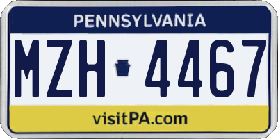PA license plate MZH4467