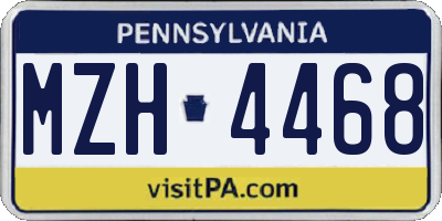 PA license plate MZH4468