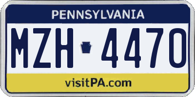 PA license plate MZH4470
