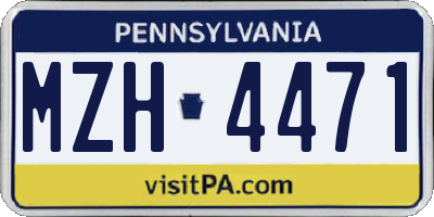PA license plate MZH4471