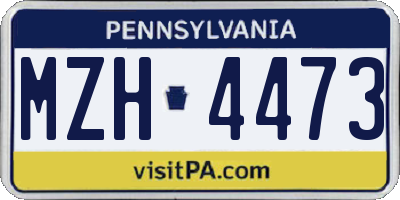 PA license plate MZH4473