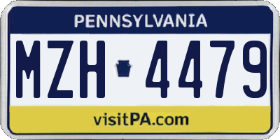 PA license plate MZH4479