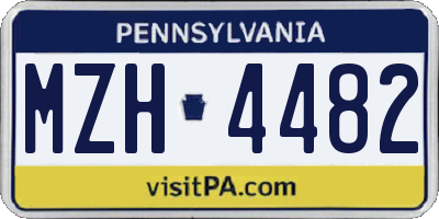 PA license plate MZH4482