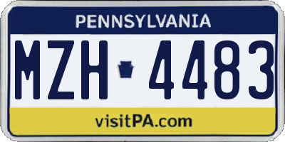 PA license plate MZH4483