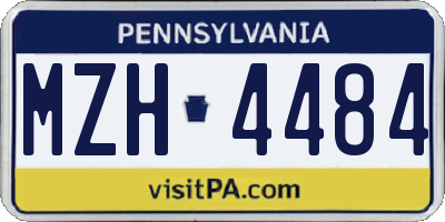 PA license plate MZH4484