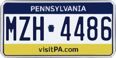 PA license plate MZH4486