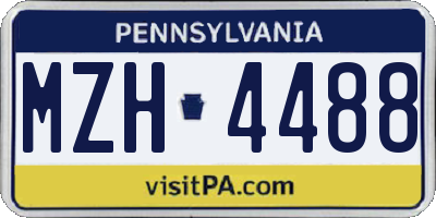 PA license plate MZH4488