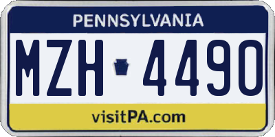 PA license plate MZH4490