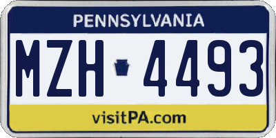 PA license plate MZH4493