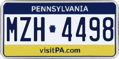 PA license plate MZH4498