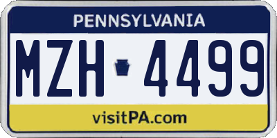 PA license plate MZH4499