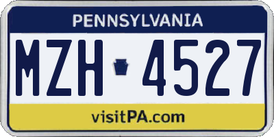 PA license plate MZH4527