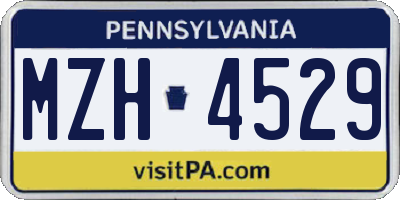 PA license plate MZH4529