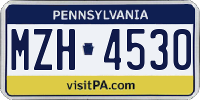 PA license plate MZH4530