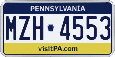 PA license plate MZH4553
