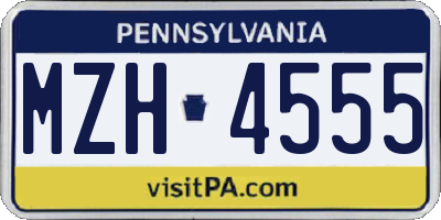 PA license plate MZH4555